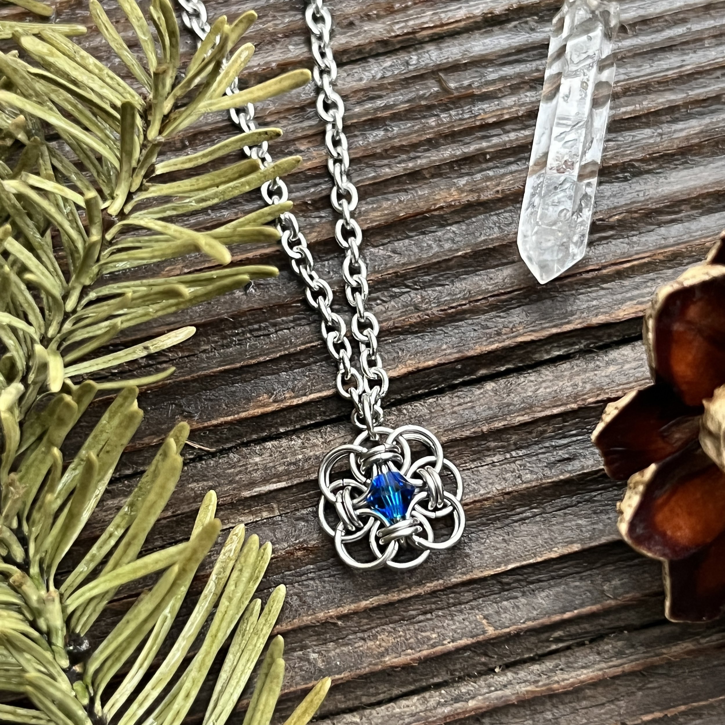 Celtic Mandala Chainmaille Necklace 