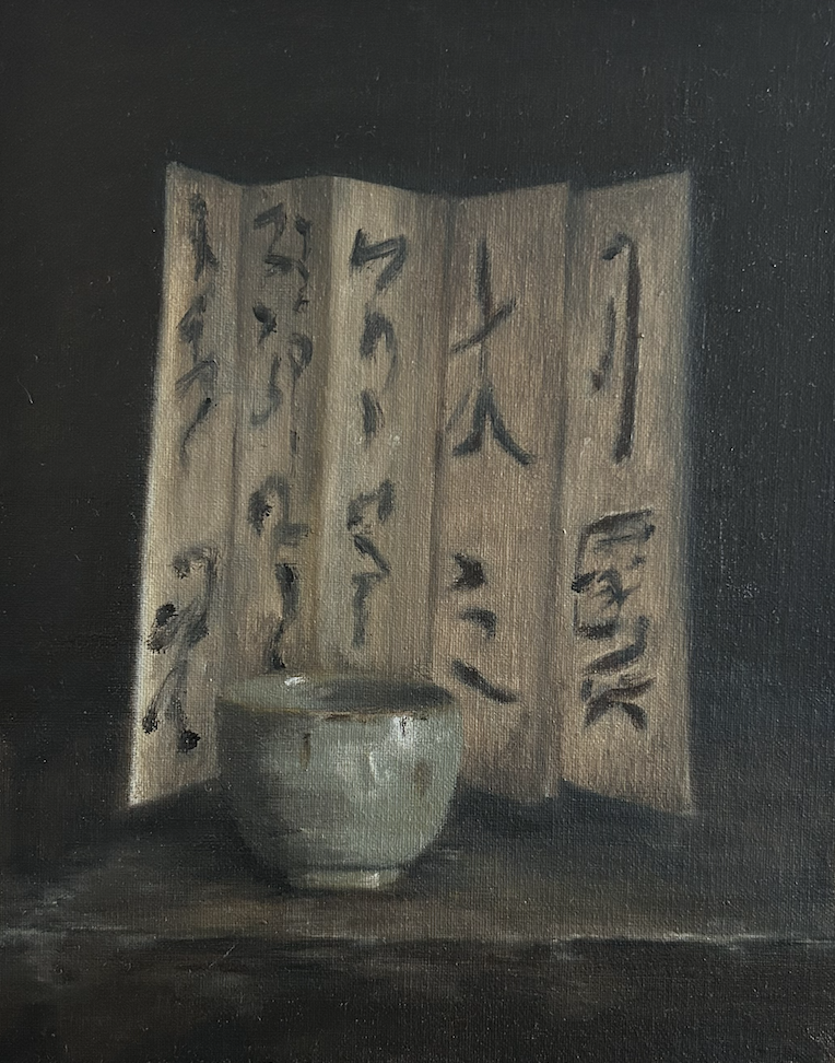 "Tea and Shodo" - Oil on canvas