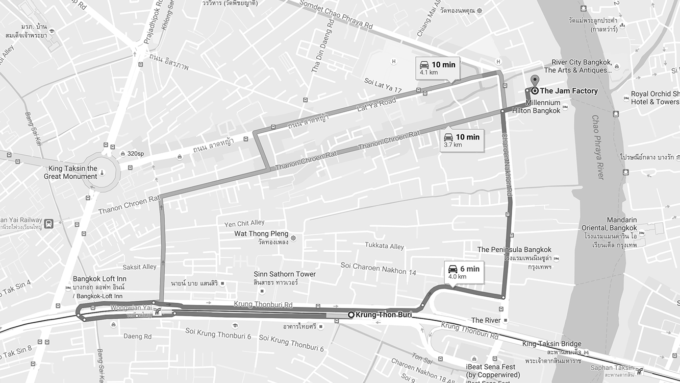 Giờ mở cửa: 10:00 - 22:00 Địa chỉ: 41/1-5 Charoennakorn Rd, Khlong San, Bangkok
