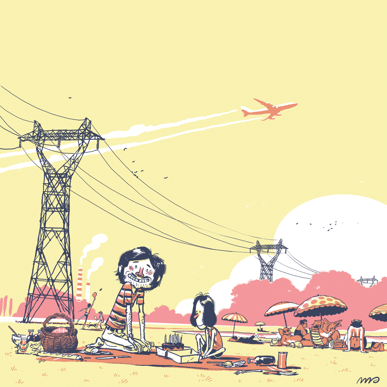 Illustration for a project organized by Benjamin Adam around his graphic novel "Lartigues & Prévert". 2013.