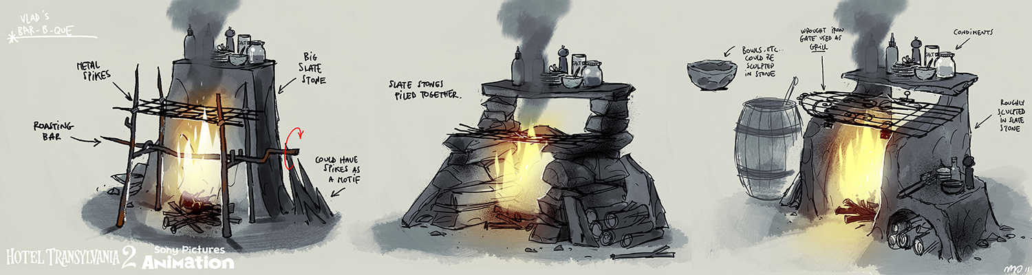 Designing what a vampire barbecue could look like.