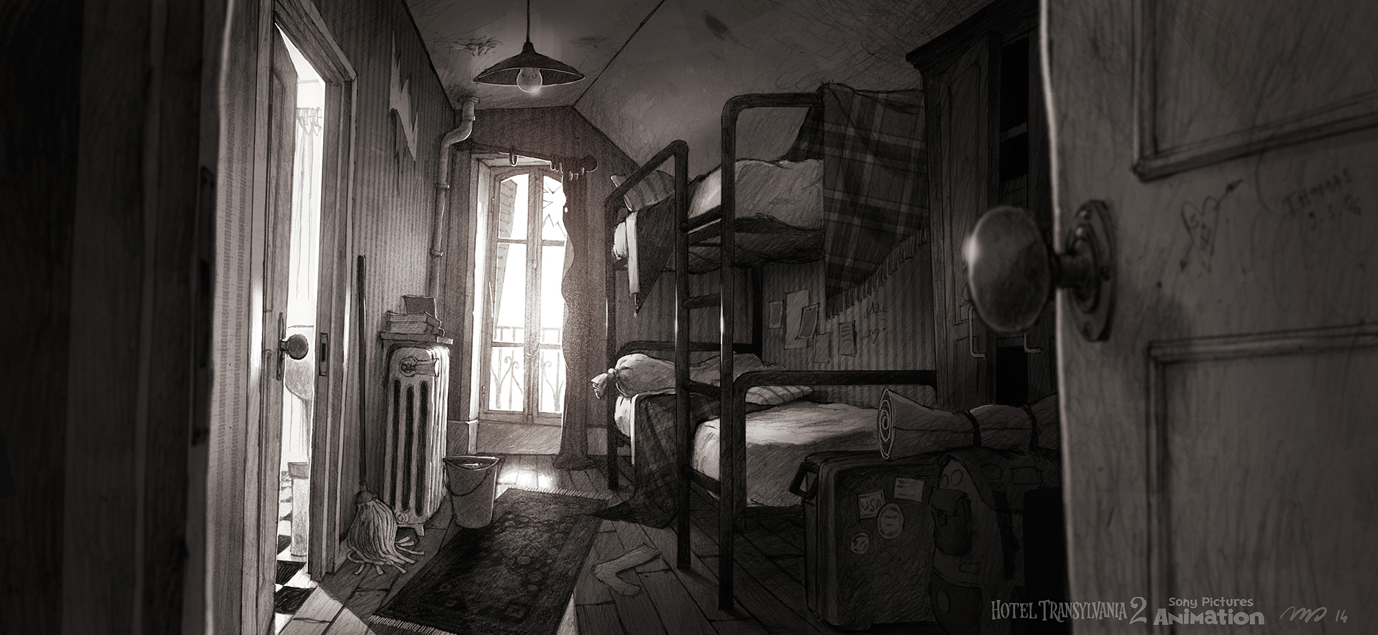 Youth hostel bedroom. Very romantic.