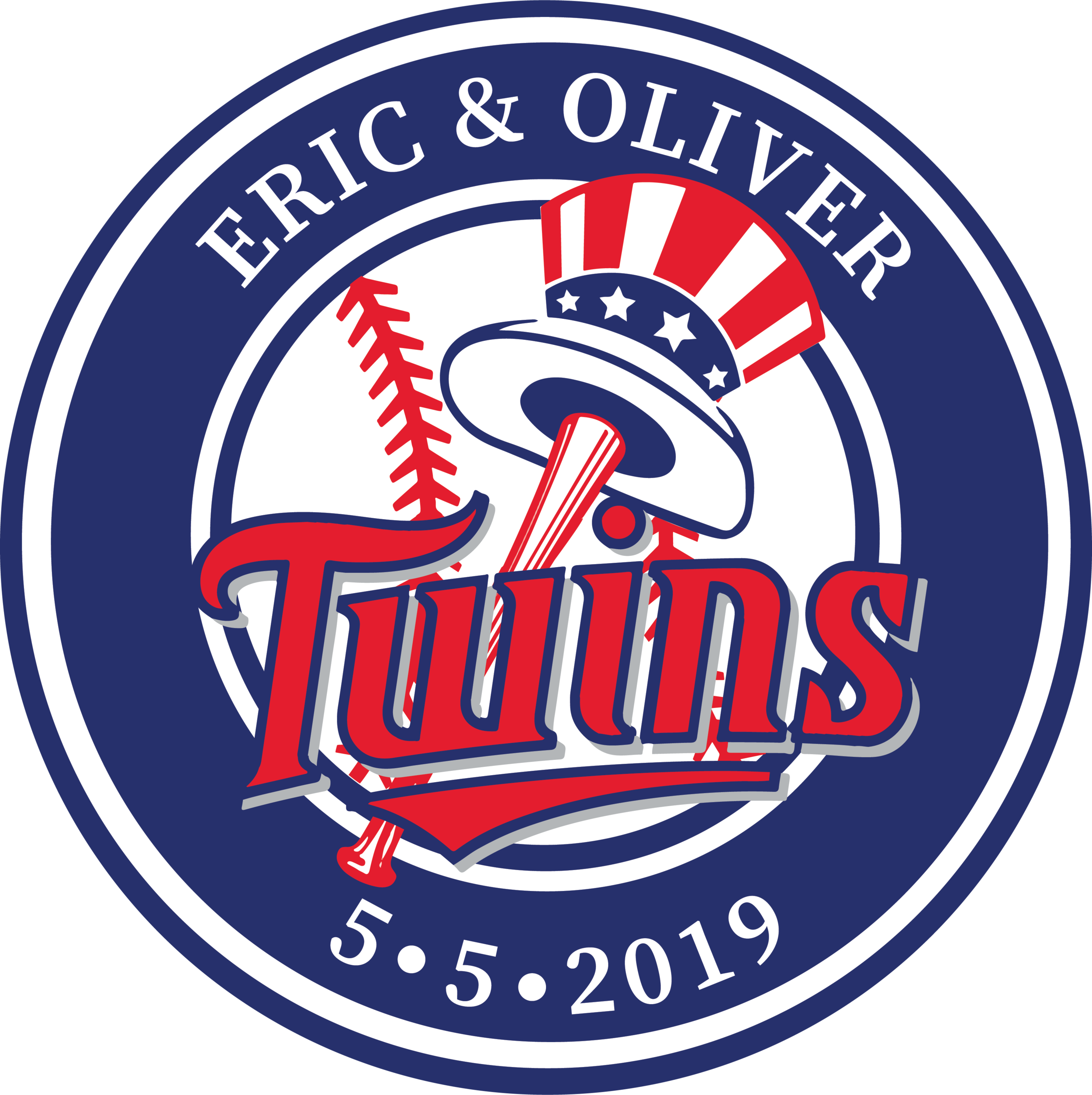 A New York Yankees Twins mash up b'nah mitzvah logo