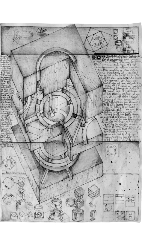 Compressed time and space Pencil on paper 21 x 29.7 cm