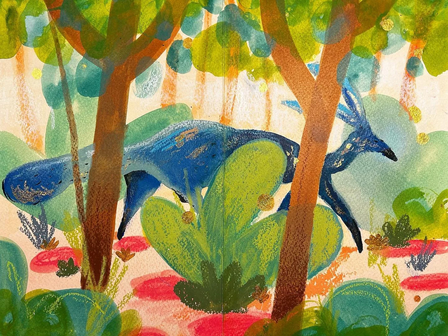 Continual. Water colour and pastels on paper.