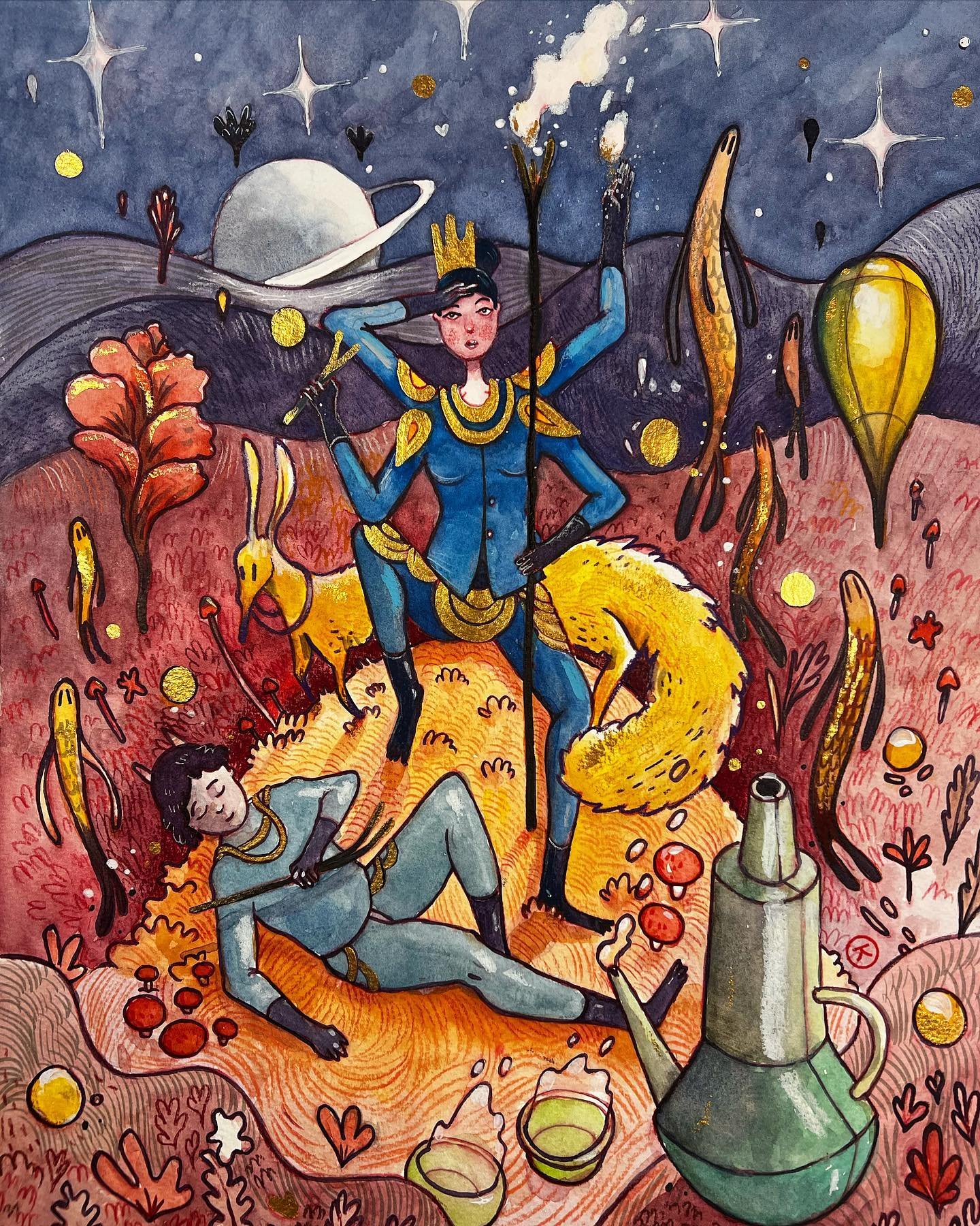 Untitled, water colour and pencil on paper.