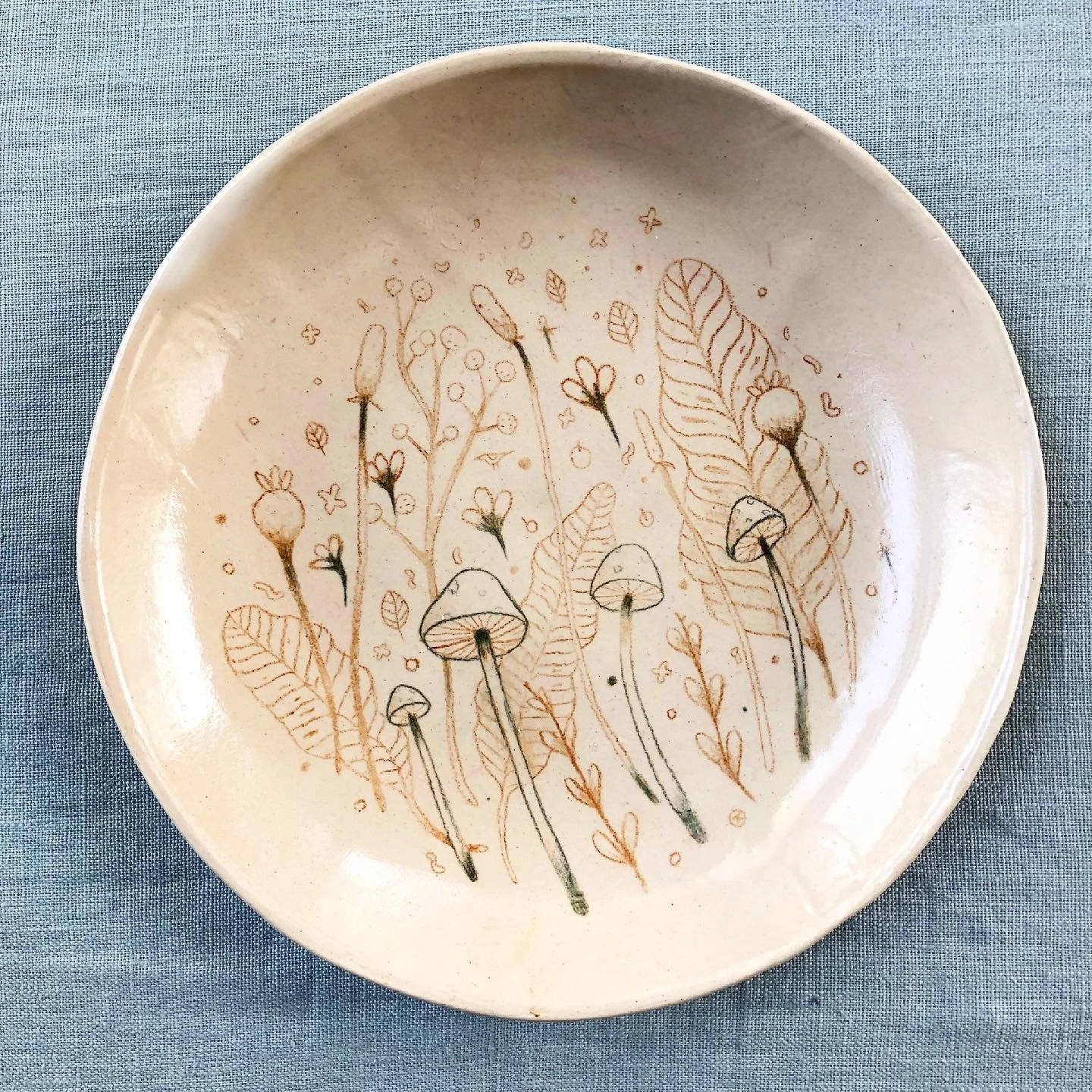 A bowl for some pasta. Not so happy with the glaze which could&rsquo;ve been thicker. #ceramics