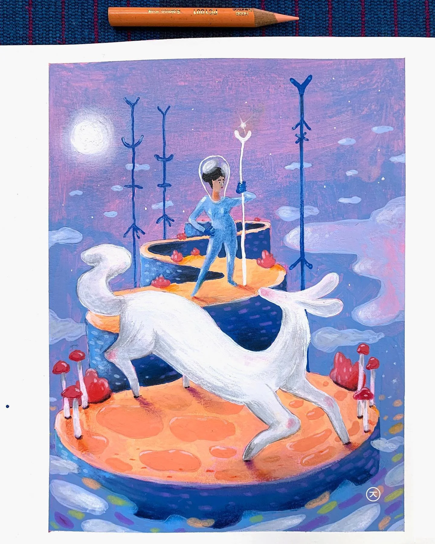 Explorer_220212 ㉨ Acrylic and mixed media on paper. Could&rsquo;ve done with some more detailing but I lost the patience. #mixedmedia #sketchbook #illustratorsoninstagram #alltheillustrations #socfeature #etchr_lab #etchr