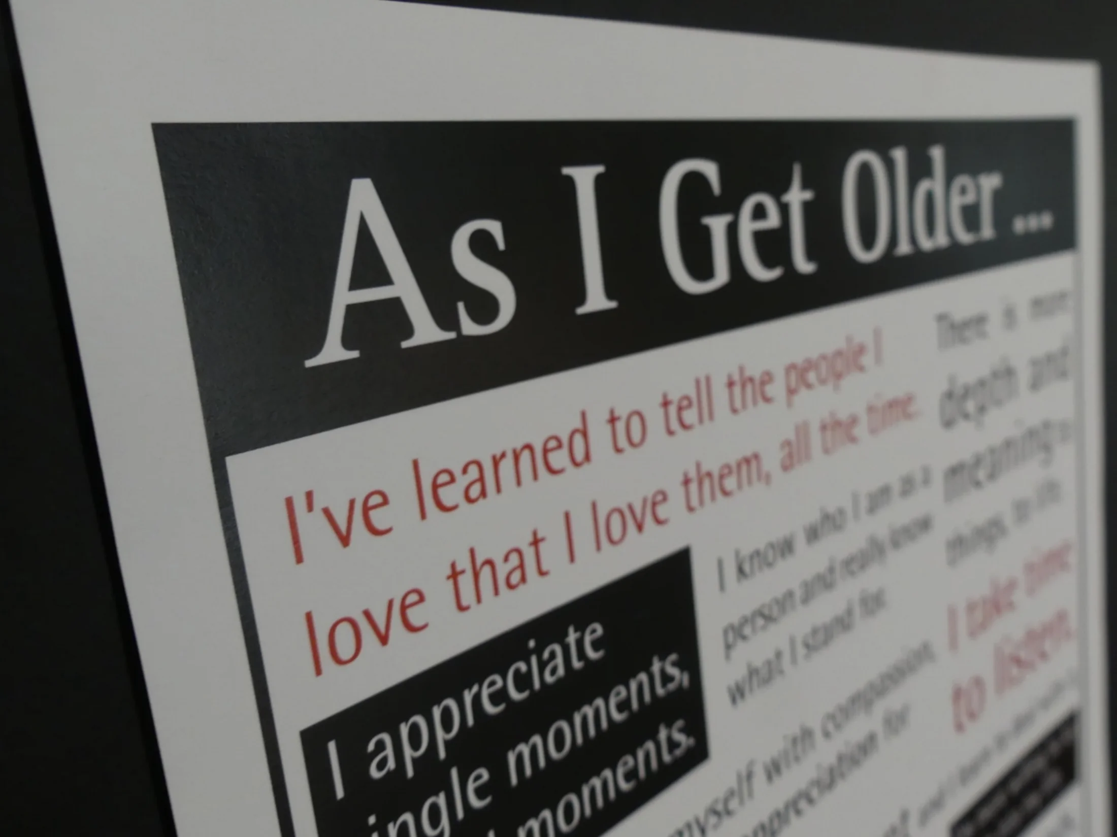 "As I Get Older" poster
