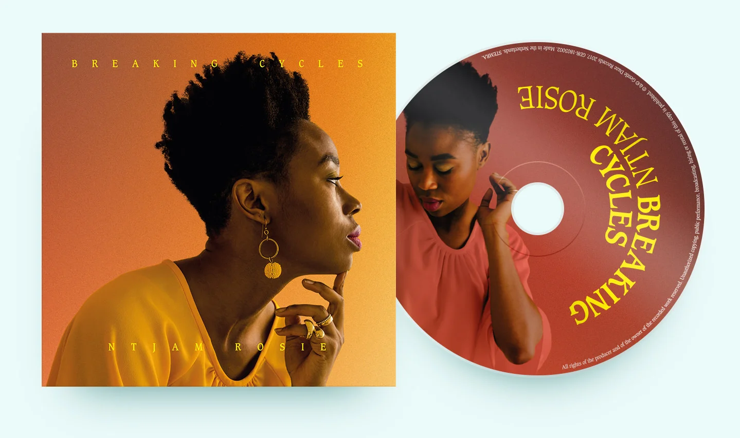 Front of album cover and CD