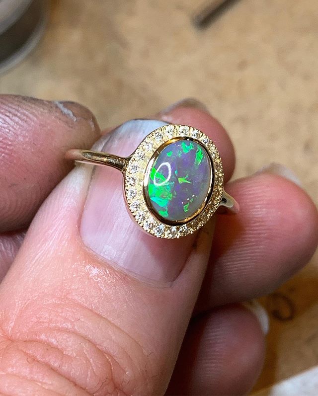 Better pictures later, but it&rsquo;s finished! #blackopal 🌈 #maryjohnventre