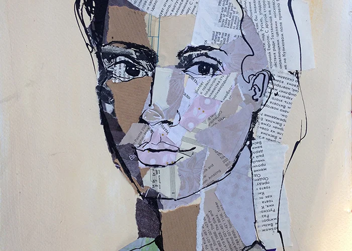 Collage and ink art with my toddler