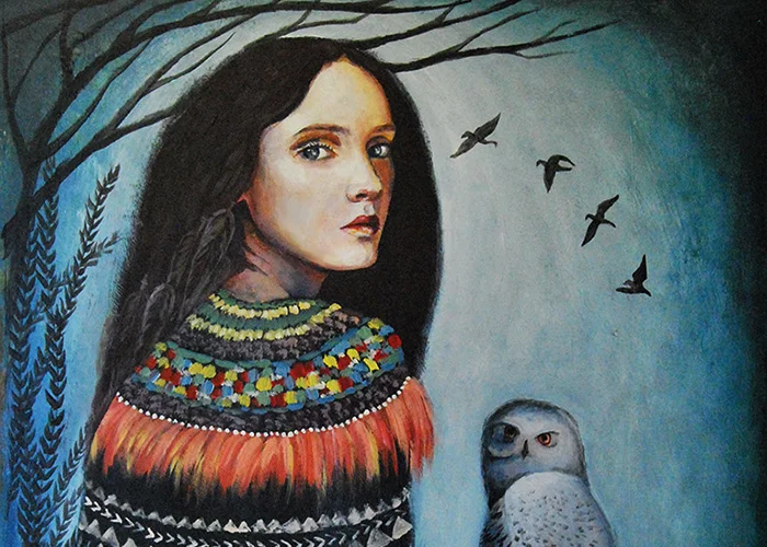 Some tribal art and harvesting angel