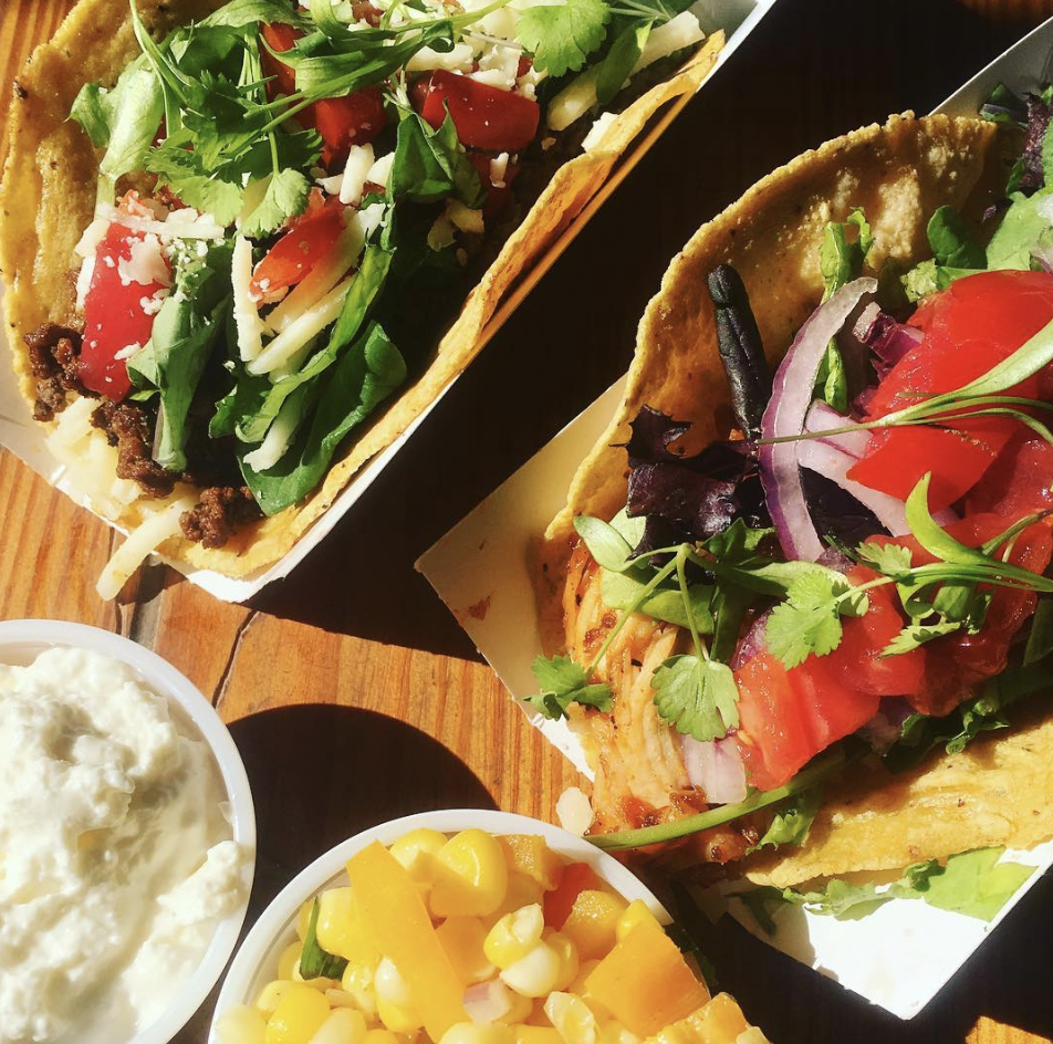 Local Tacos from Scratch! Grassfed Beef & BBQ Chicken. We nixtamalize, mill, press, and grill our own tortillas with a native organic corn and then fill them with the best local ingredients like grassfed ground beef from Old Sandwich Rd & Copicut Farms chicken breast, fresh veggies, and cloumage.