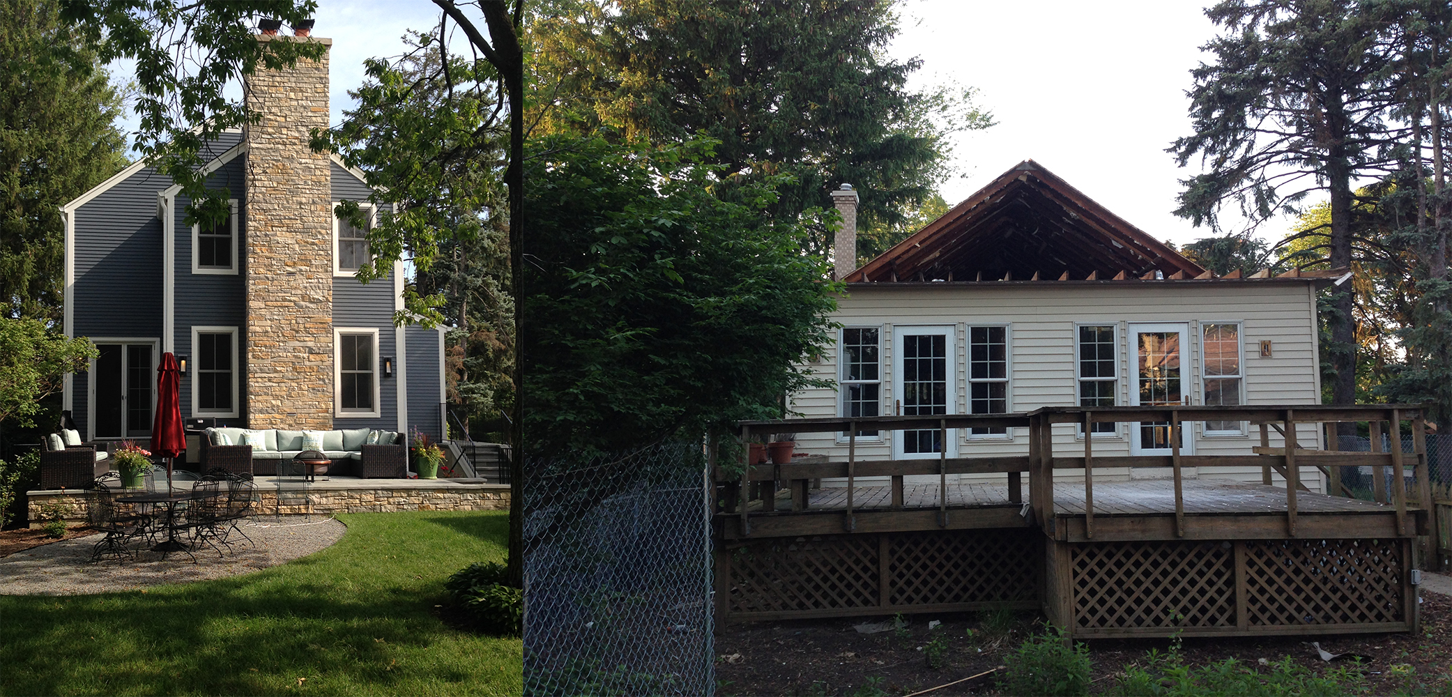  After (left) and Before (right) South Elevation View 