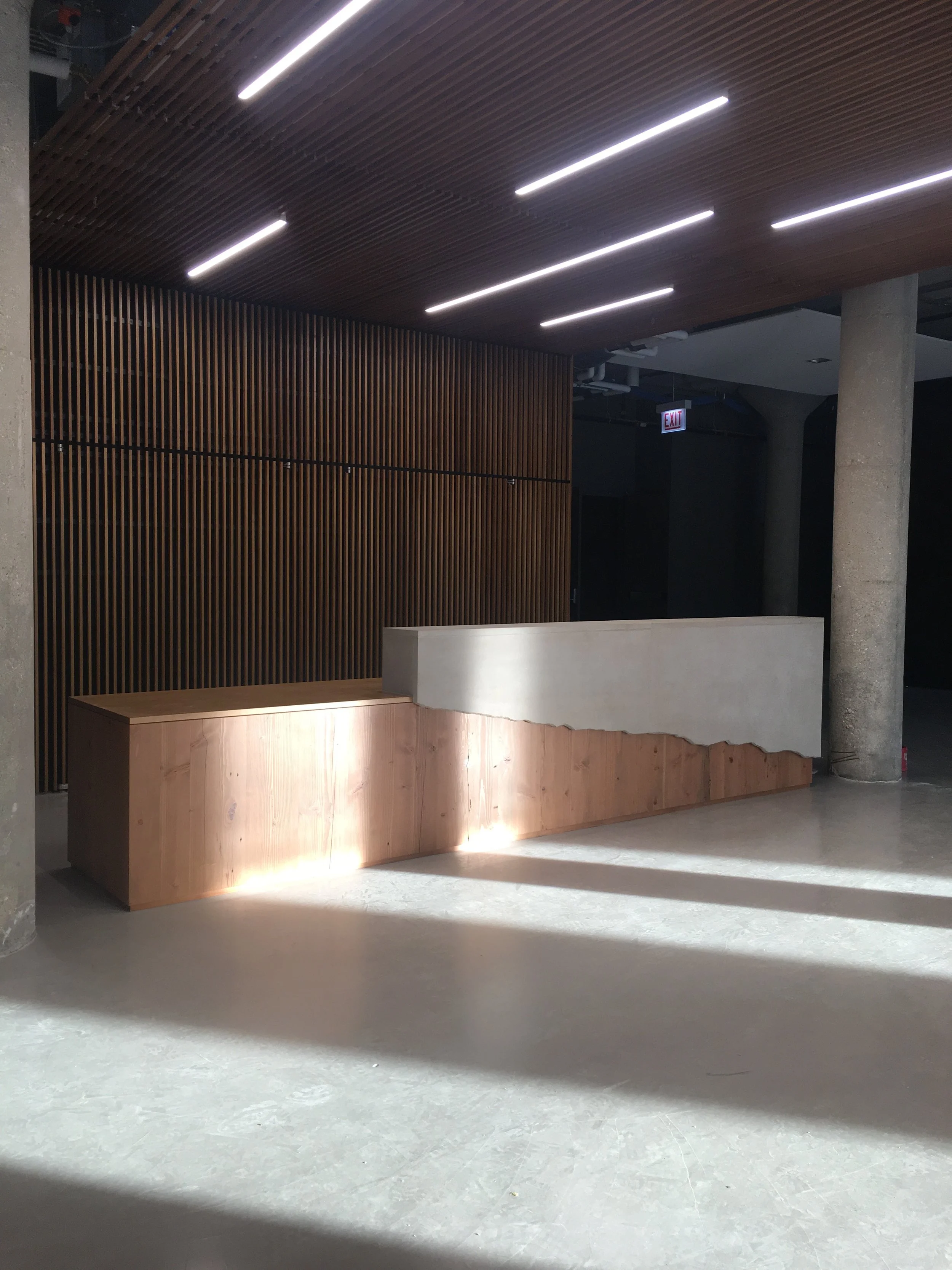  CTU Lobby | Concierge Desk With Salvaged Timber 