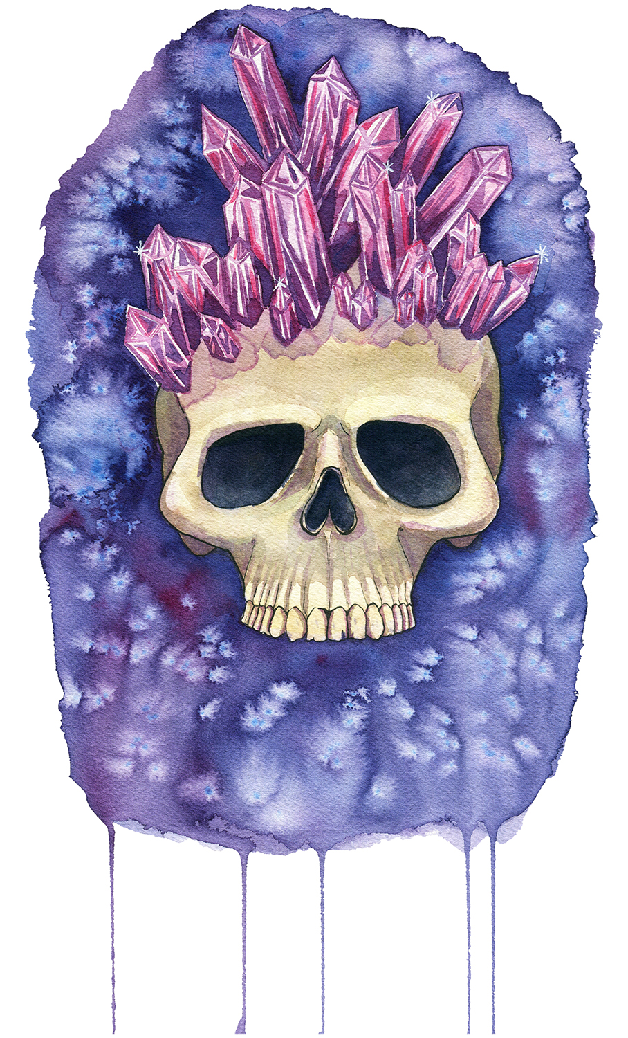 Amethyst Crystal Crowned Skull