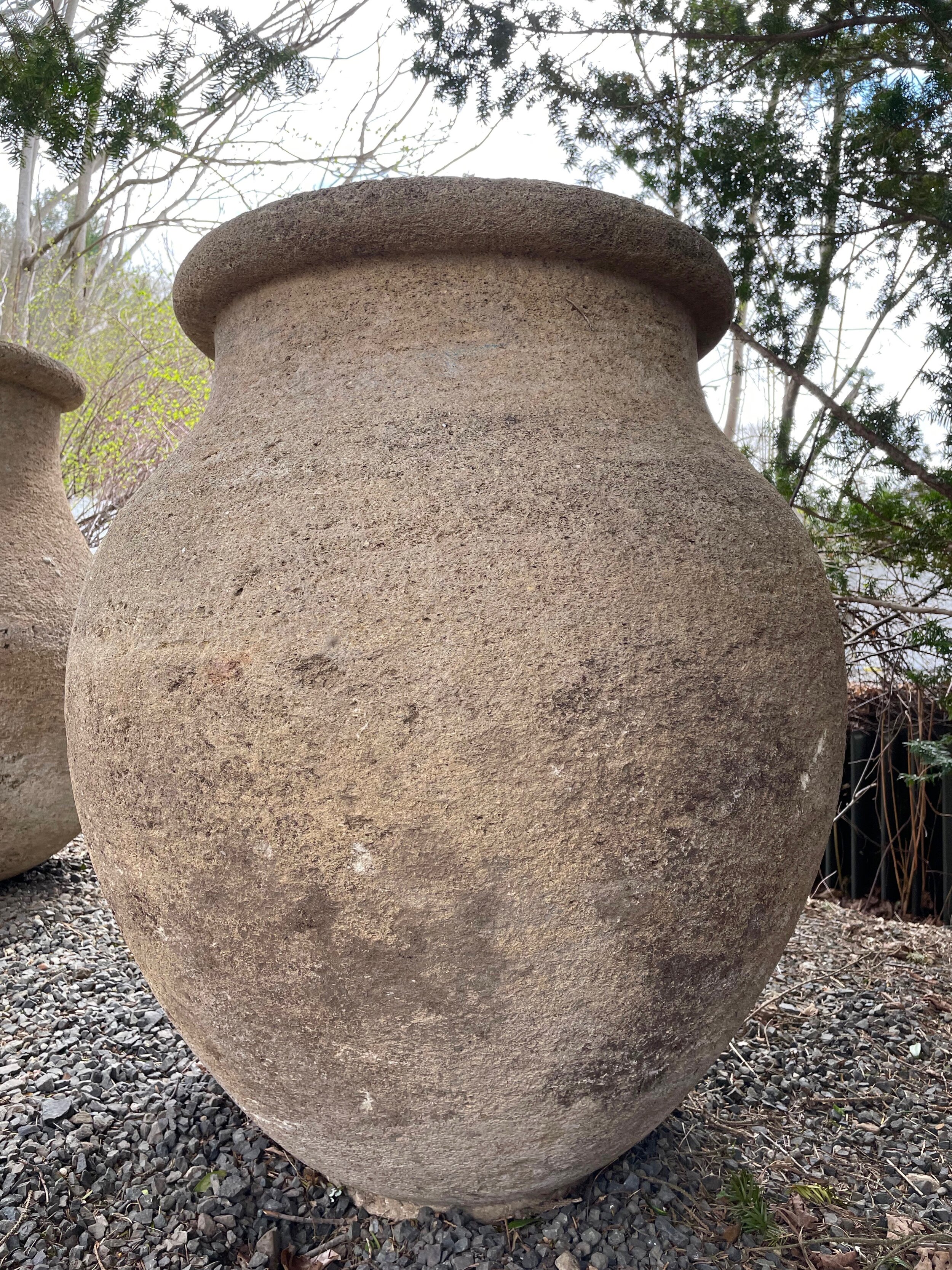 Very Large Round French Carved Stone Pot/Planter/Fountain — The Elemental  Garden