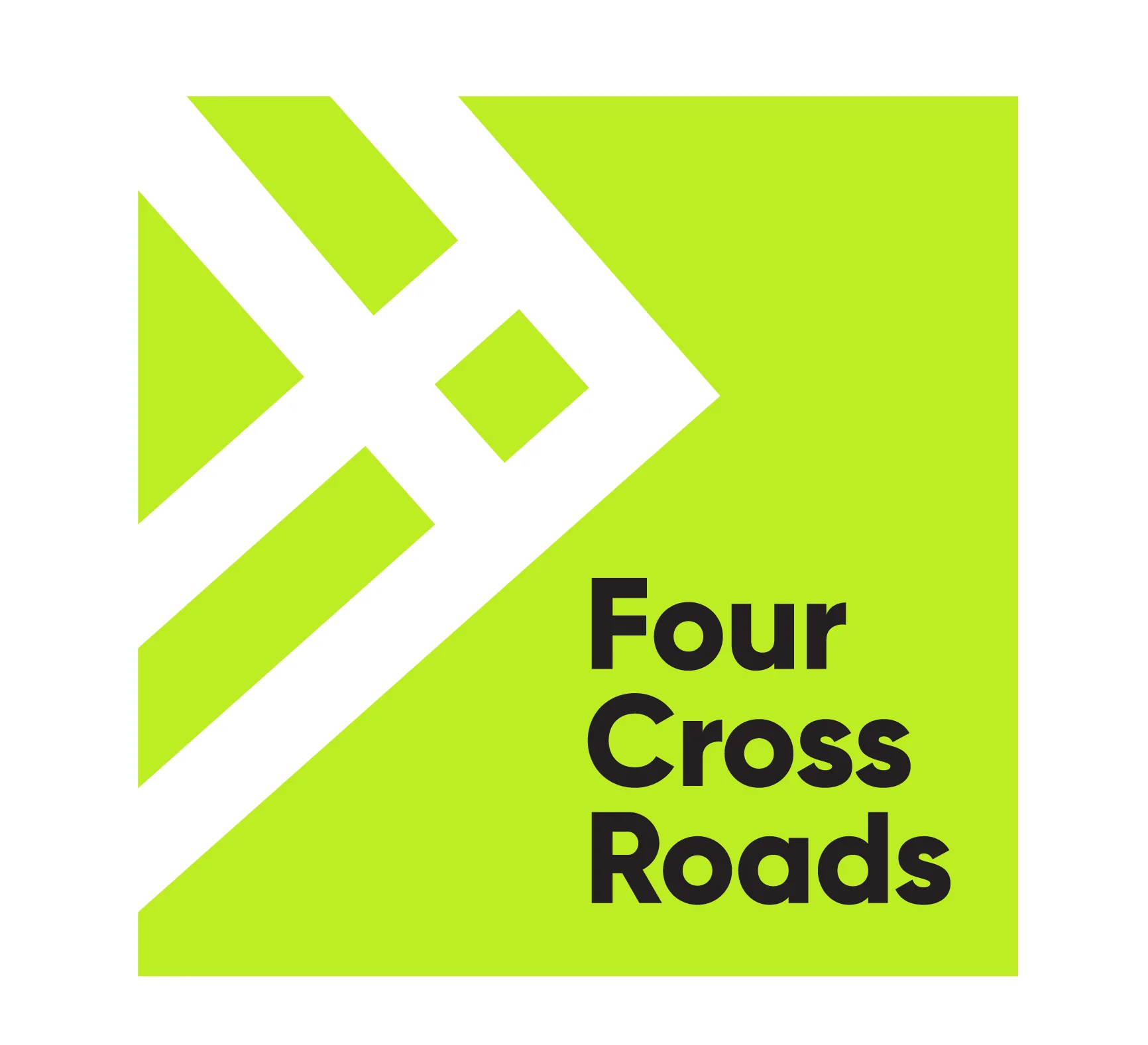 The Four Crossroads Brand The Four Cross Roads brand identity stems from Irish culture and heritage and in particular the fact that in olden times people would meet and exchange ideas and dance at their local cross roads. This exchange is represented in the brand mark by the symbol "ia" which originates from the ancient Irish Ogham alphabet dating back to the the 4th century. This ancient symbol means "pursuit of desire" which in essence represents the values of Four Cross Roads, i.e. following new journeys, taking the right path in life and pursuing one's dreams. The four crossed ancient symbol has a contemporary twist on it and has been modified to form a directional arrow, suggesting change, new direction/journeys and progression. So there you have it!