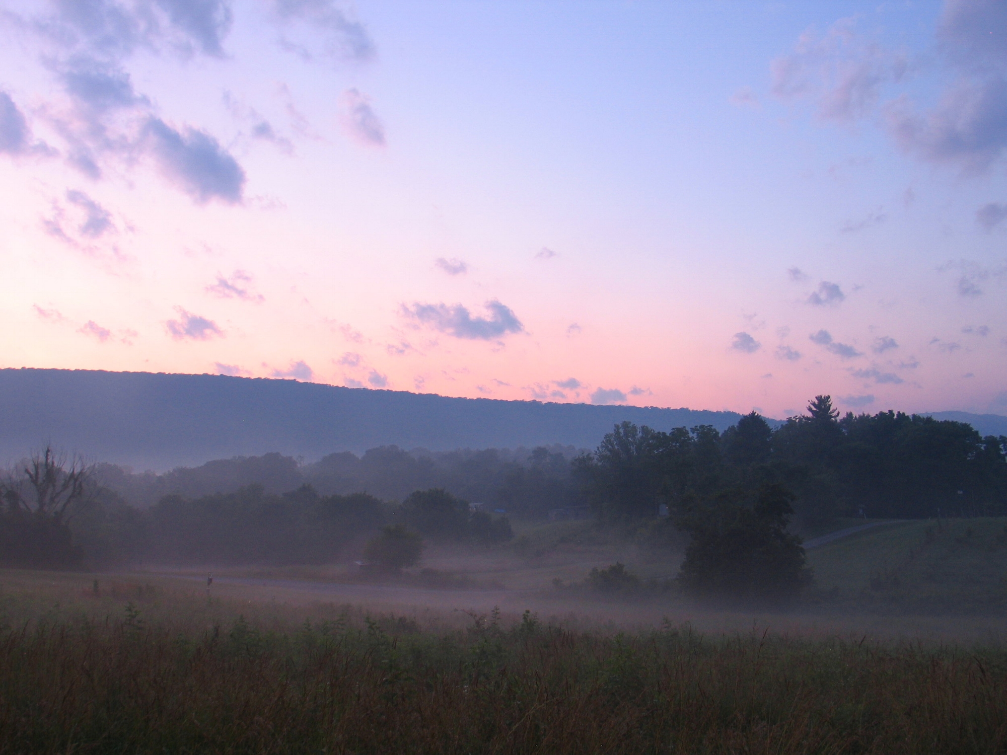 Sunset in the Shenandoah Valley and a view of the farm and grounds where we will be staying.