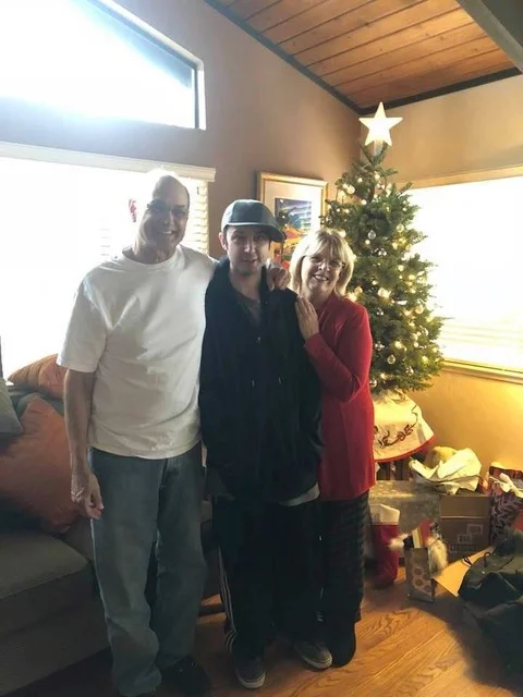Danny with his Mom & Dad Christmas 2017