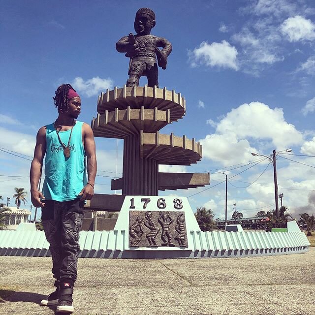Guyana 🇬🇾 .
.
.
Cuffy Monument in the &ldquo;Square of the Revolution &ldquo; in Georgetown Guyana  Cuffy ,revolutionary ,rebel who lead 2,500 slaves against the colonial regime of the Dutch in 1763.. Guyana&rsquo;s hero.. .
.
.
Came home to Guyana
