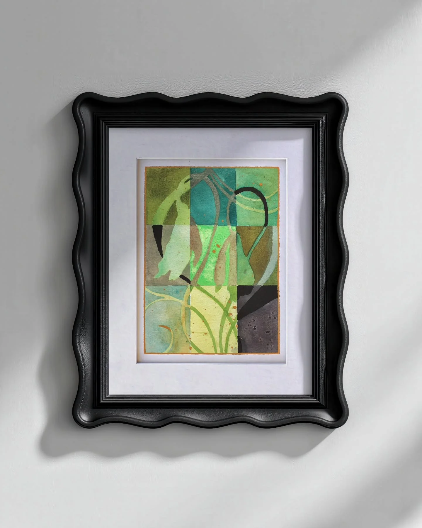 🐊🌿👽 getting ready to release these this week and this one, with it's twists of color and large dose of shine, is a favorite 

#watercolorabstract