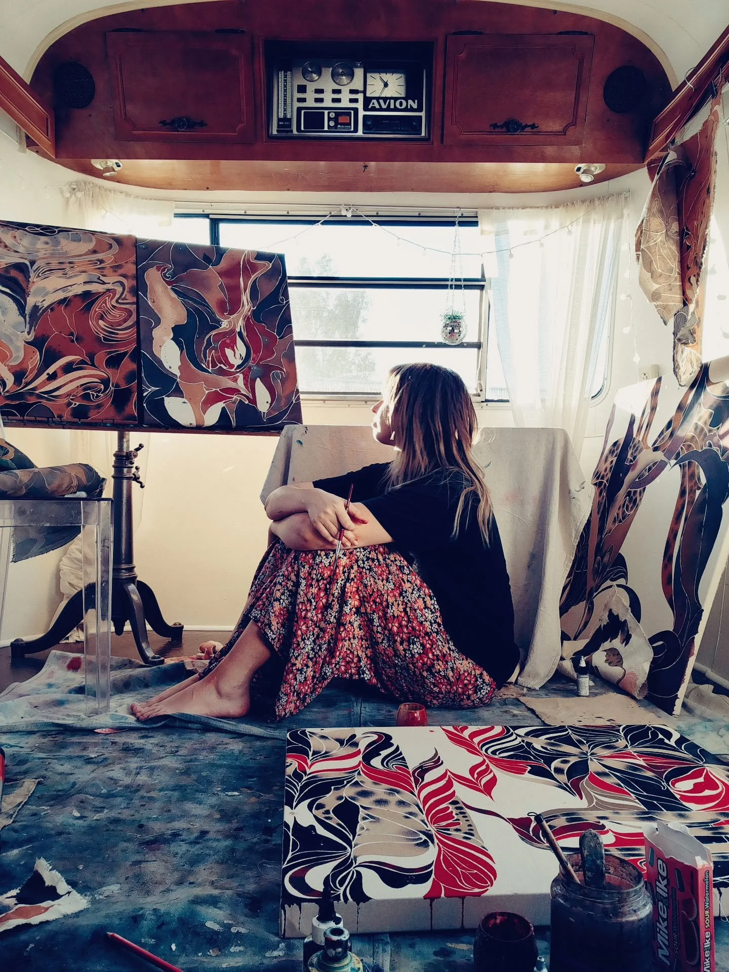 It's Monday. Hope you recharged over the weekend.

These big raw canvas paintings were unexpected and now I&rsquo;m committed.
Floor painting has introduced a new stretching/yoga/Twister practice. A good time is being had over here.

The huge one is 