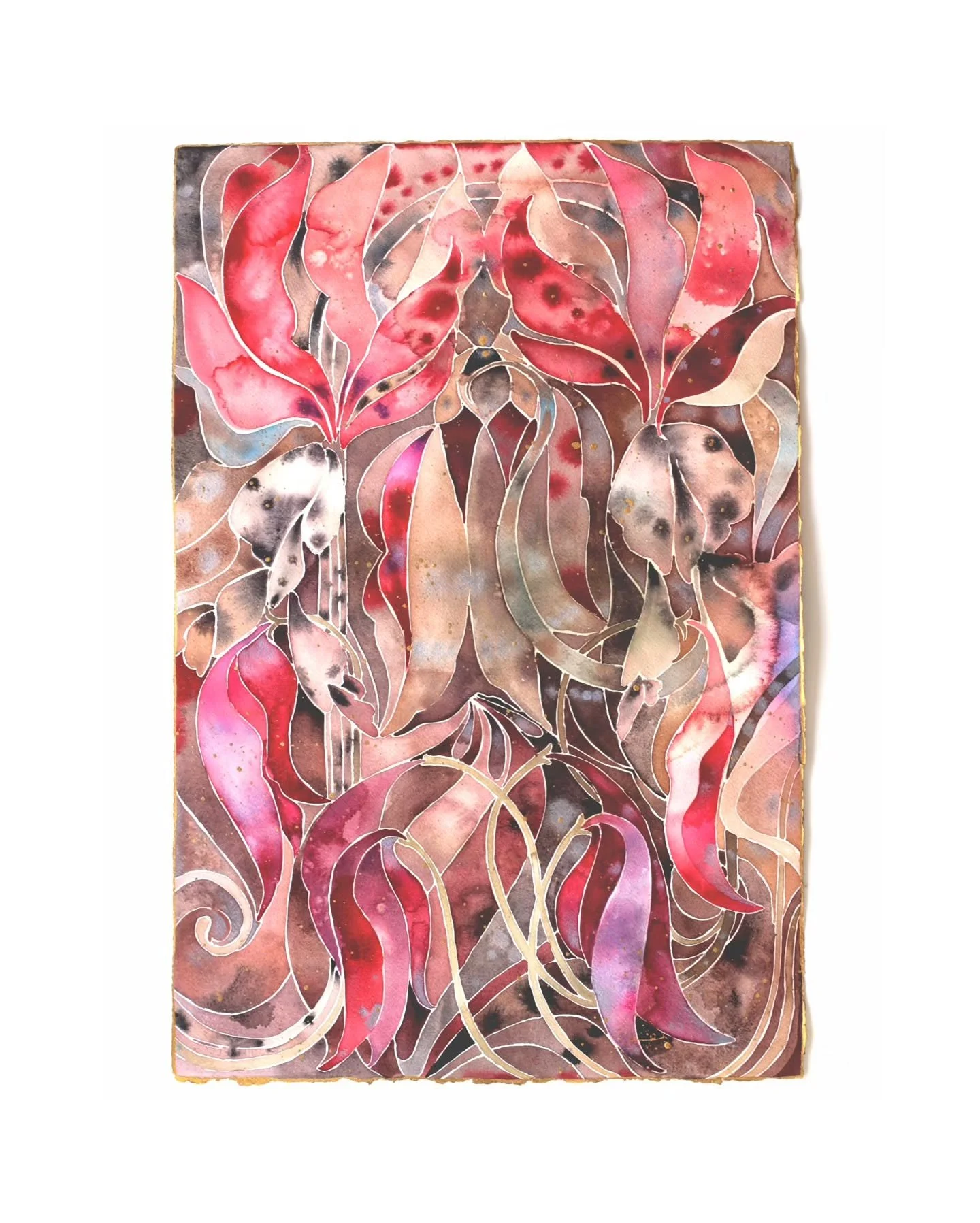 🌶🐞🪭

15x22 inches, watercolor and ink on paper.
2026

#contemporarywatercolor #artnouveaustyle #watercoloronpaper #watercolorabstract