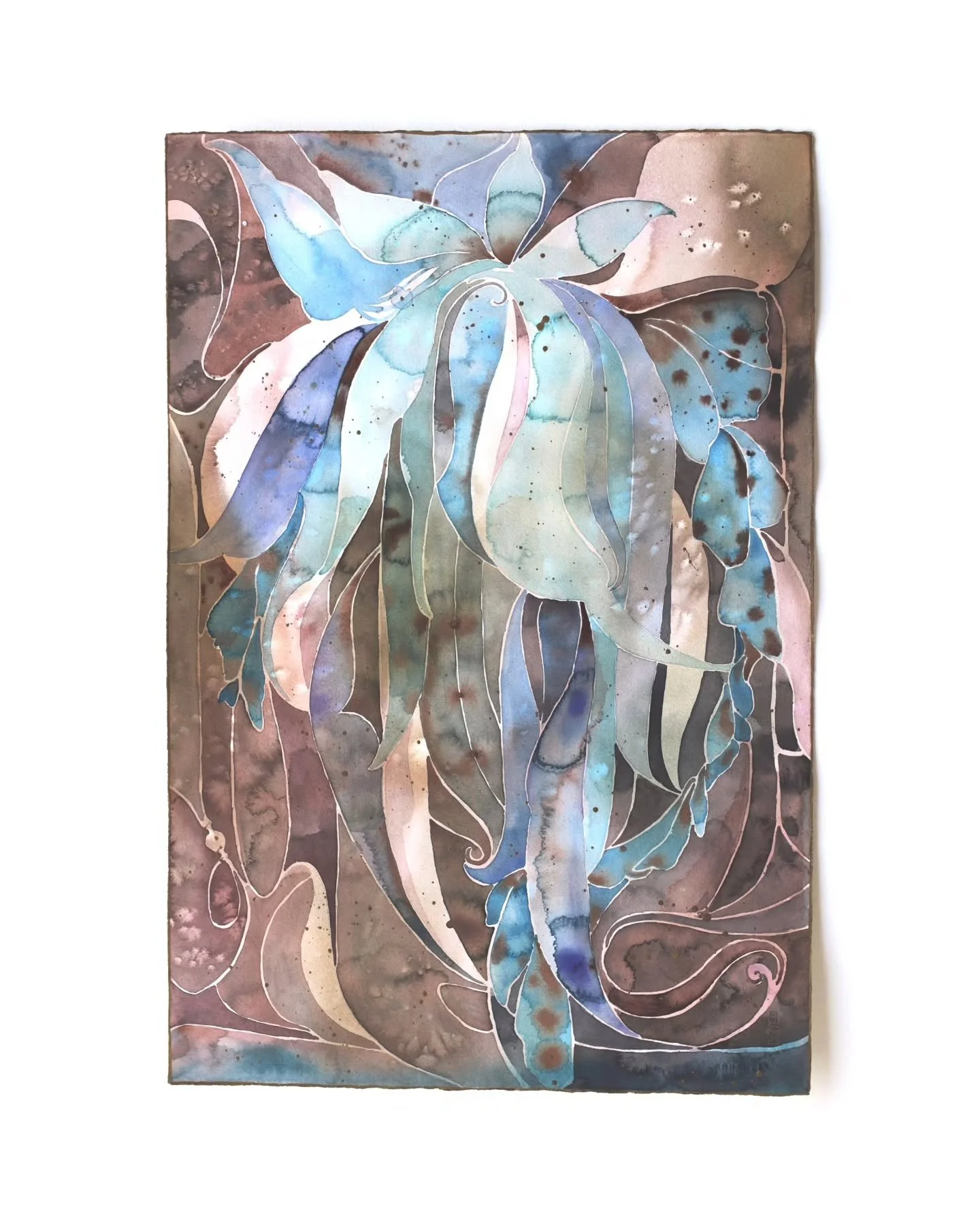 This one kept its bones. You can see the first effervescent, salty layer still breathing under the surface. That&rsquo;s the kind of depth I&rsquo;m after. 

15x22 watercolor +  ink on paper. 2026