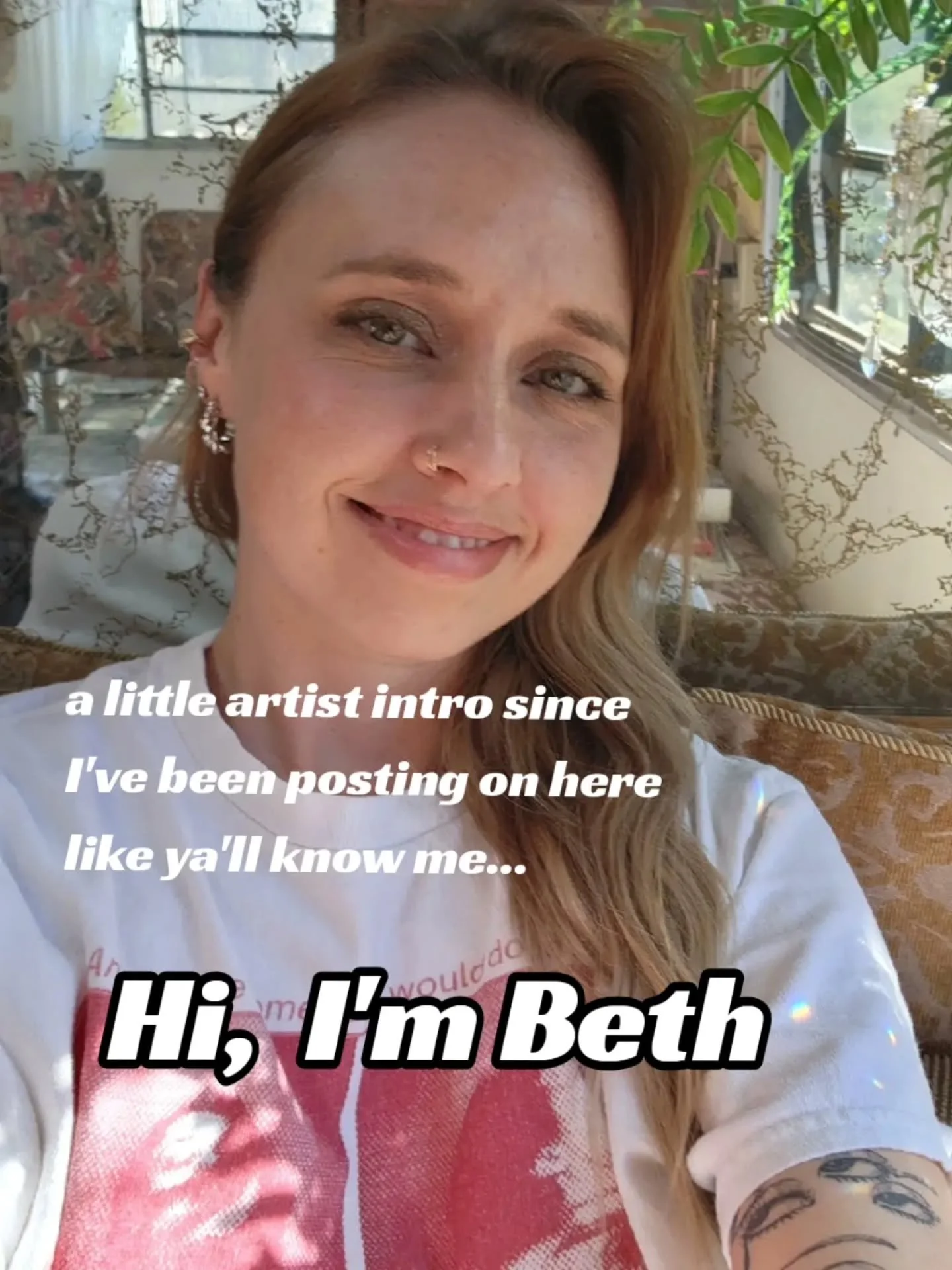 Have had some new faces around here. Welcome!

This is me. These are the humans who tolerate me. This is Birdy. This is my work💙🪩🦋
What started as a way to process grief quietly turned into my daily art-making habit. I overthink and ruin things, u