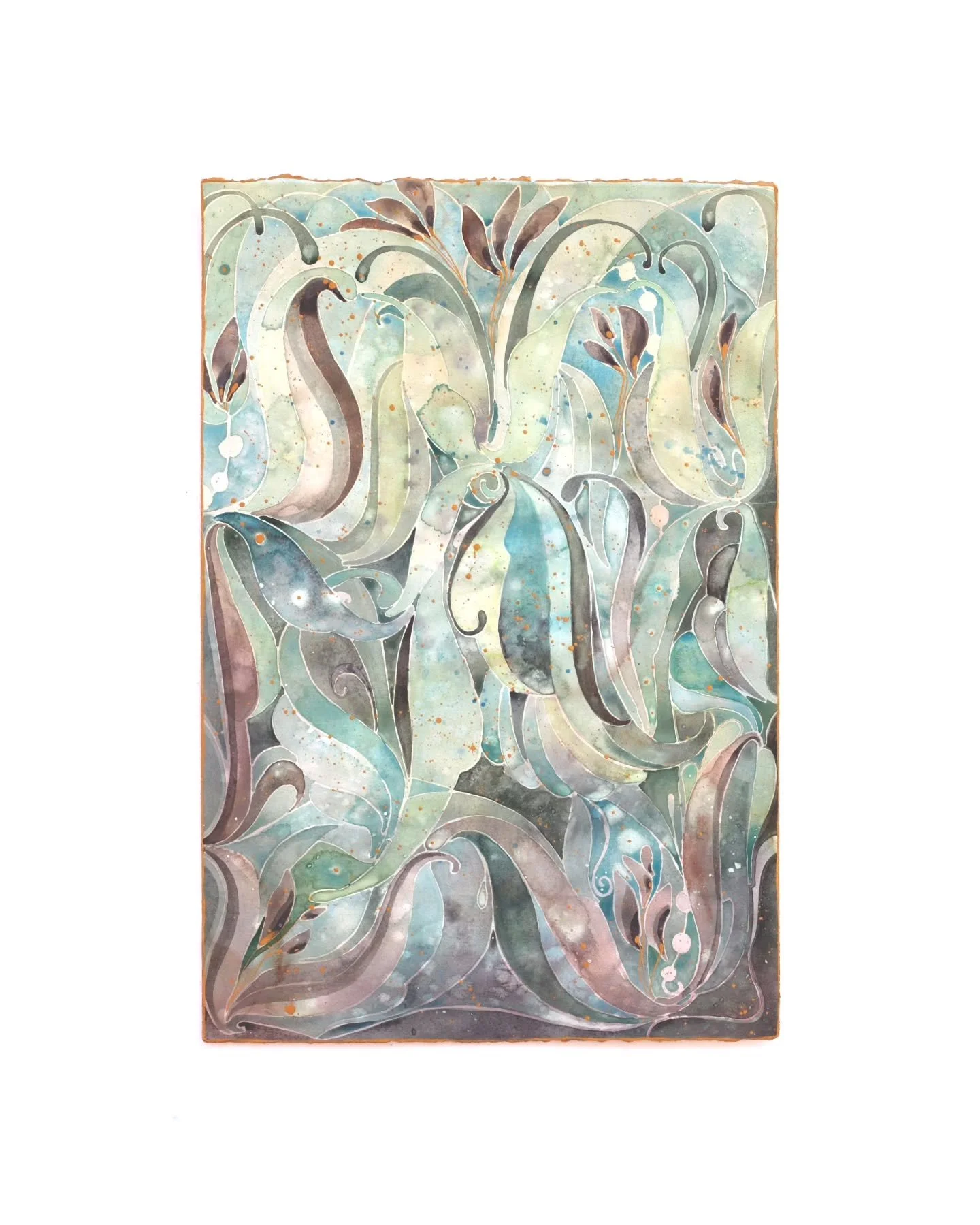 🌱🪽🌱
15wx22h inches.  Watercolor + ink on paper.
2026