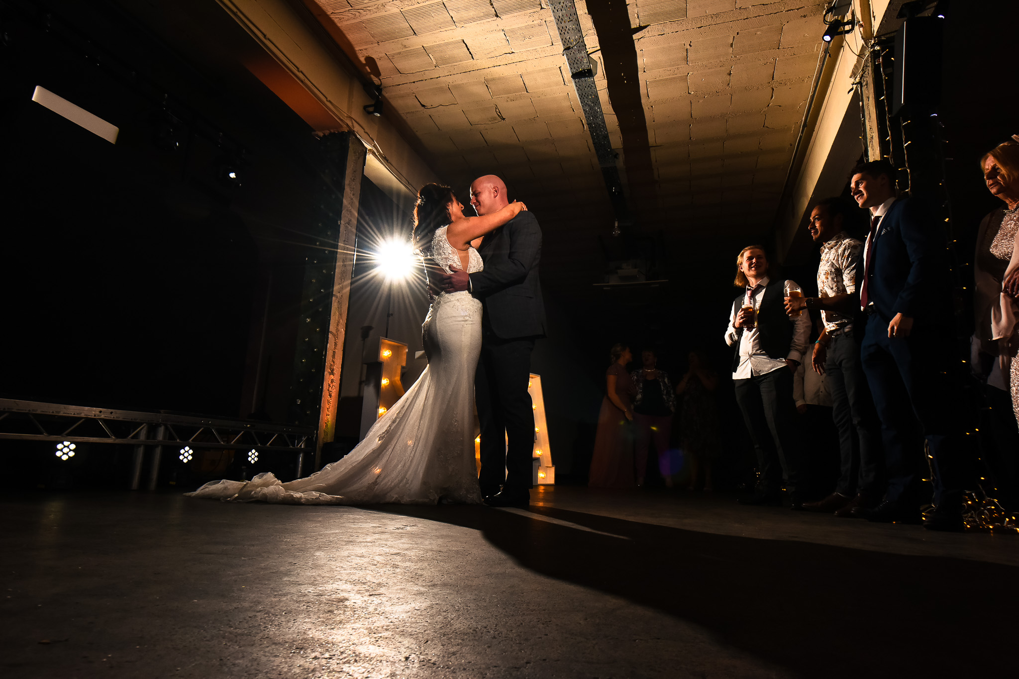 Bride and groom enjoying their first dance