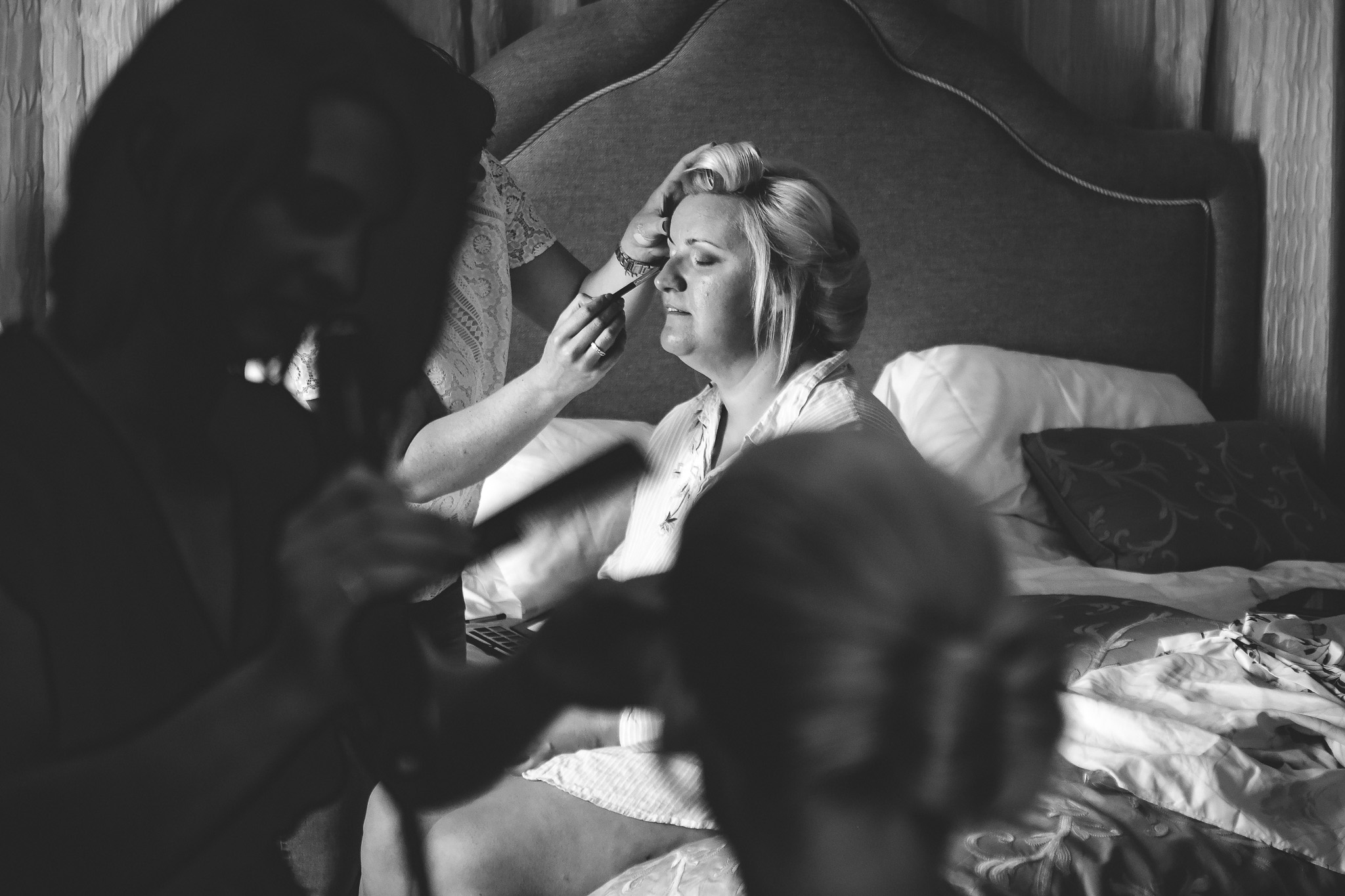 Bride having the final touches before the ceremony