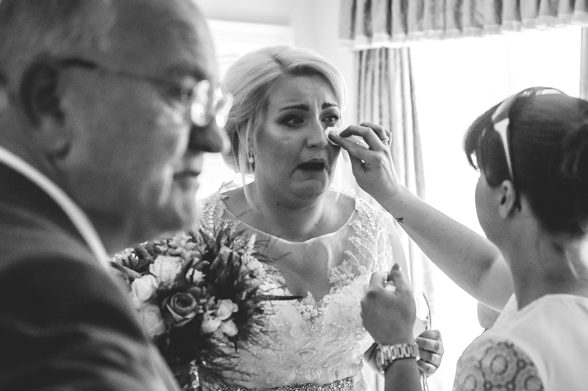 Bride getting emotional