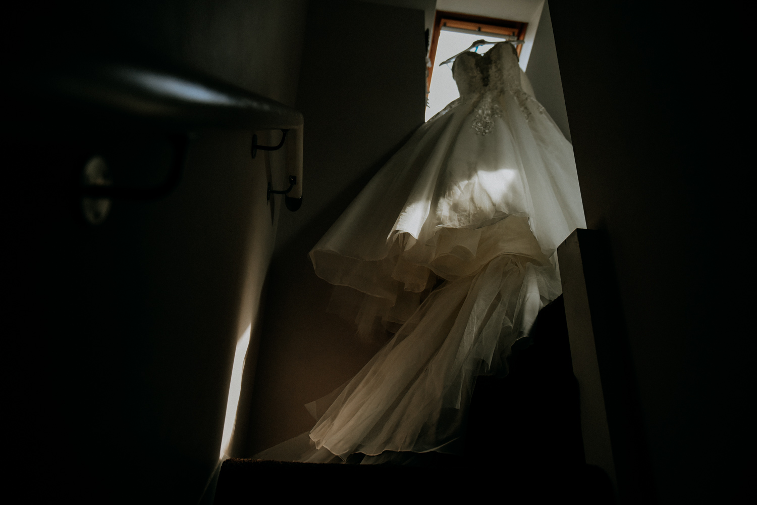Window light on a wedding dress