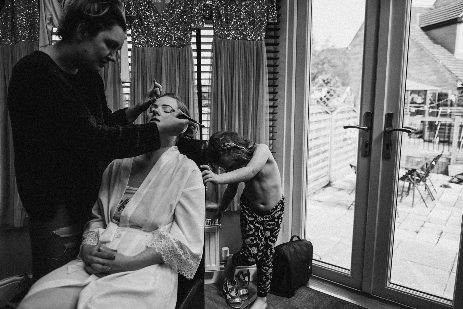 Bride getting ready
