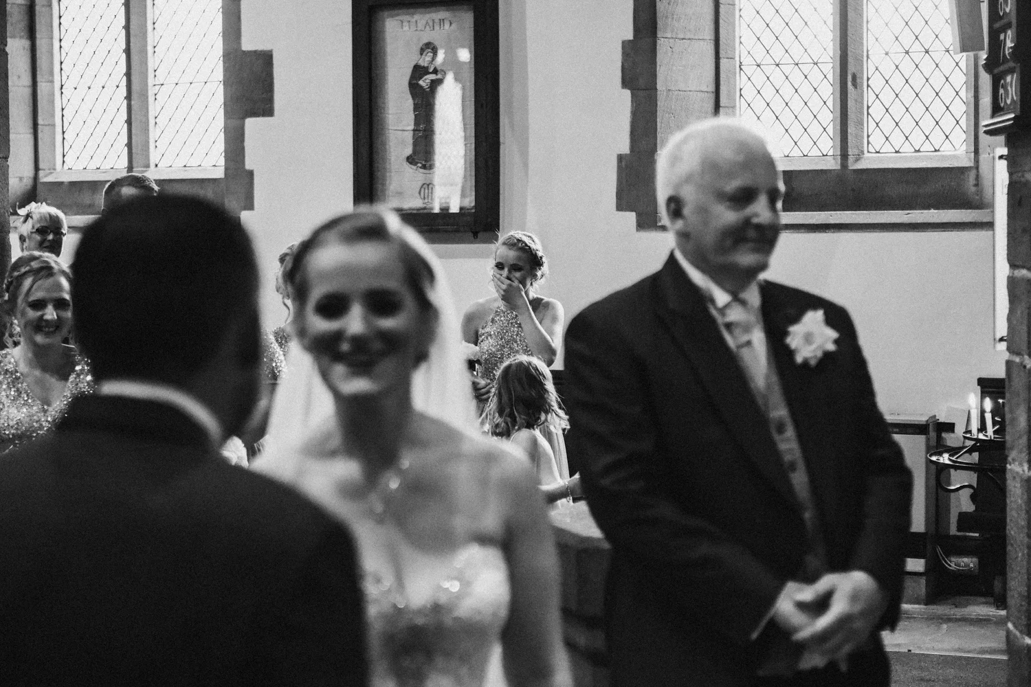 Bridesmaid getting emotional
