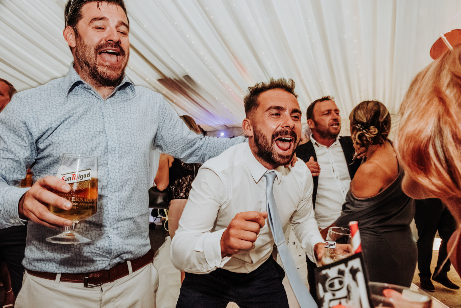 Yorkshire wedding guests dancing