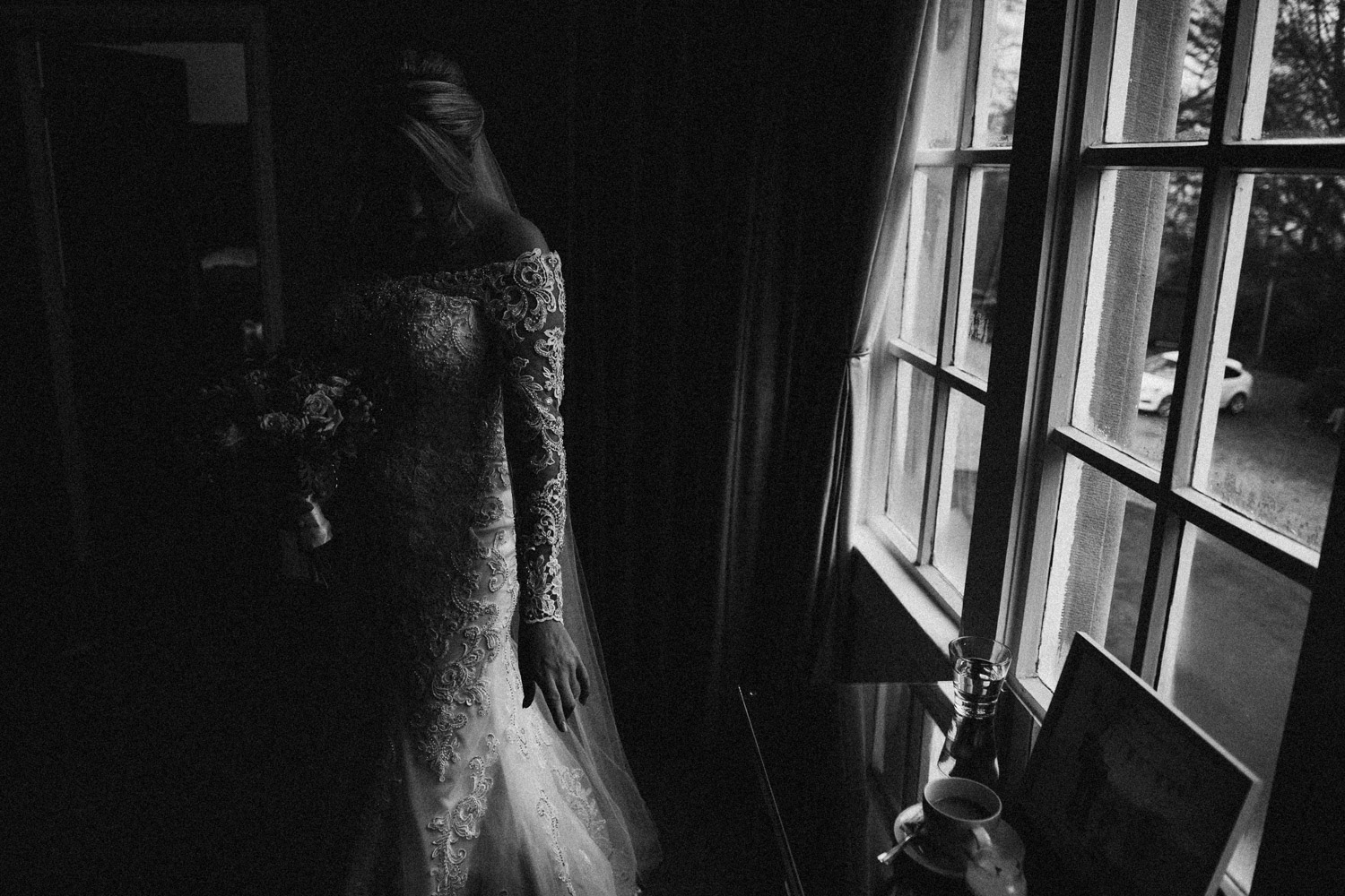 bride in the window