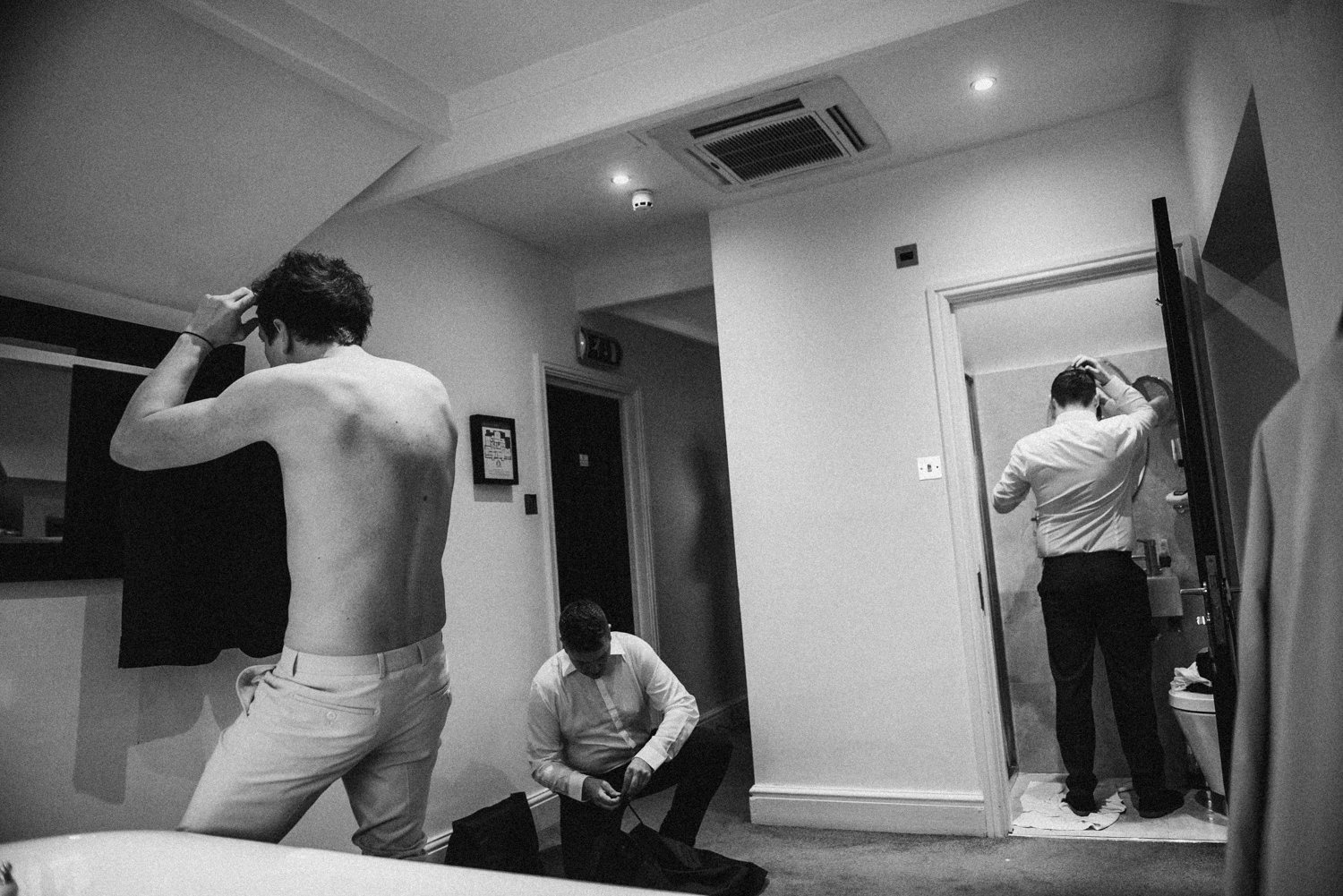 The guys getting ready for the ceremony