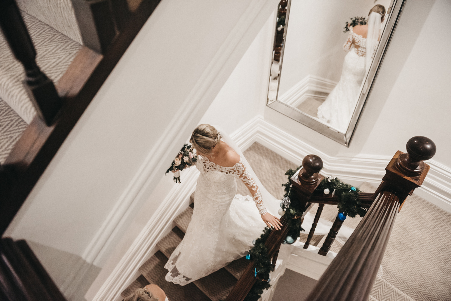 the bride making her way to the ceremony at the woodlands hotel
