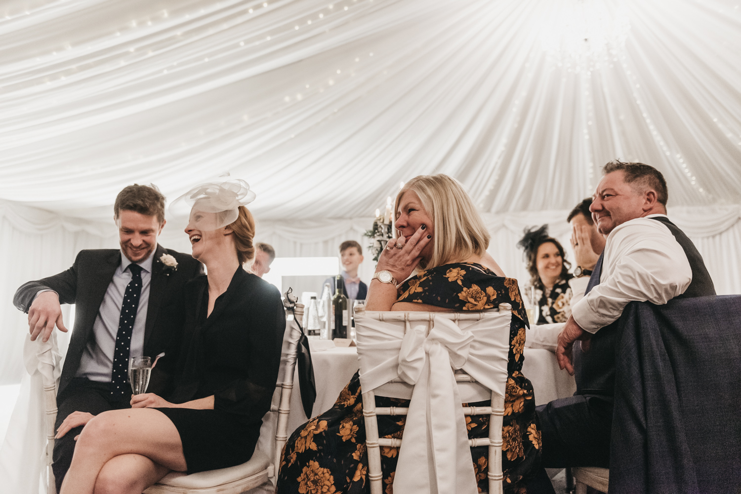 Wedding guests crying