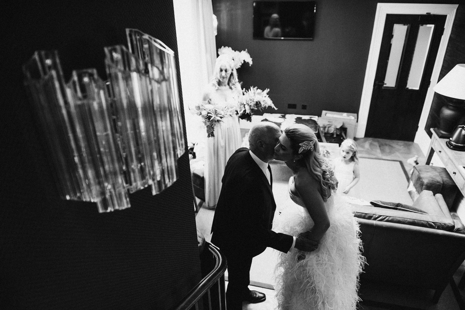 Bride kissing her father