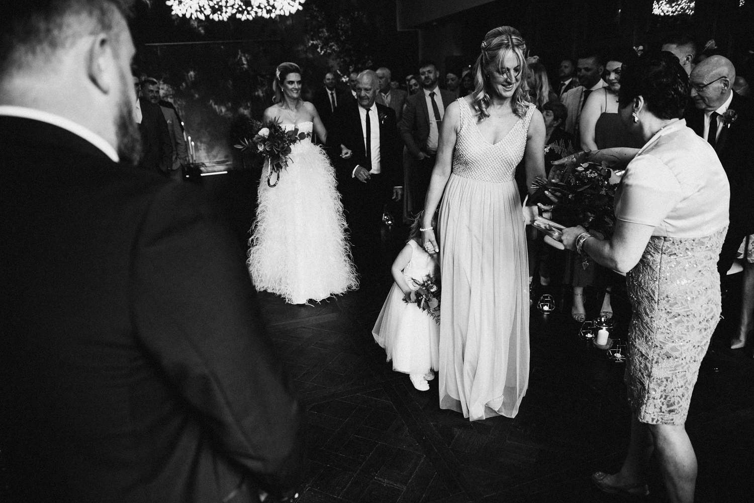 Bride making her way down the aisle