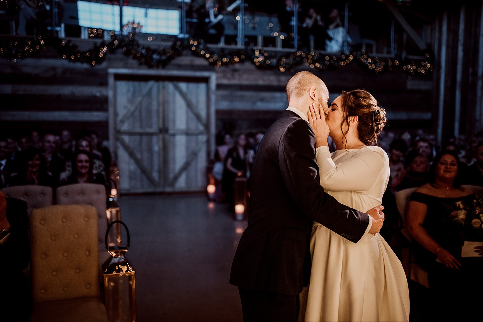 The first kiss at Leeds wedding venue
