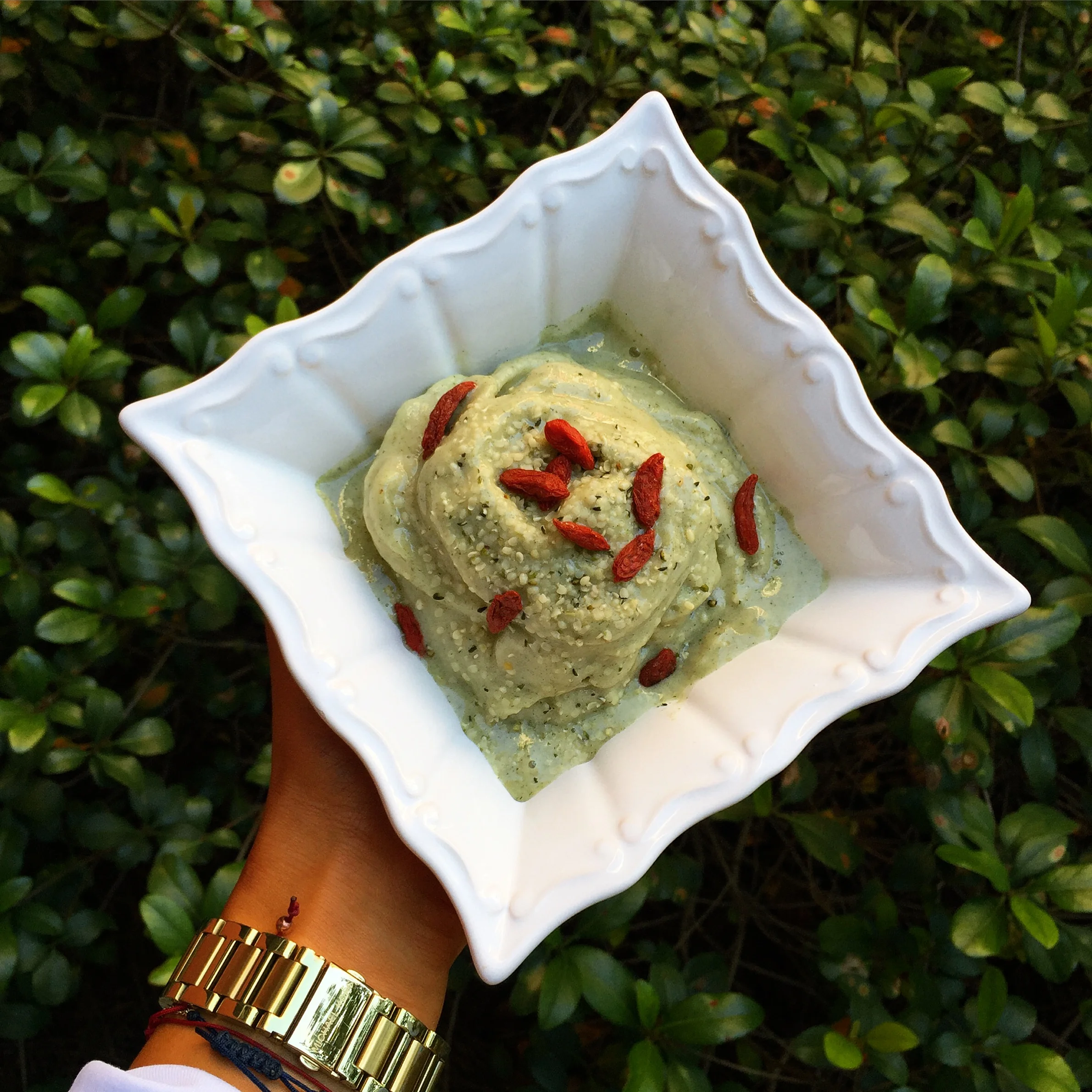 Wheatgrass Banana Ice cream