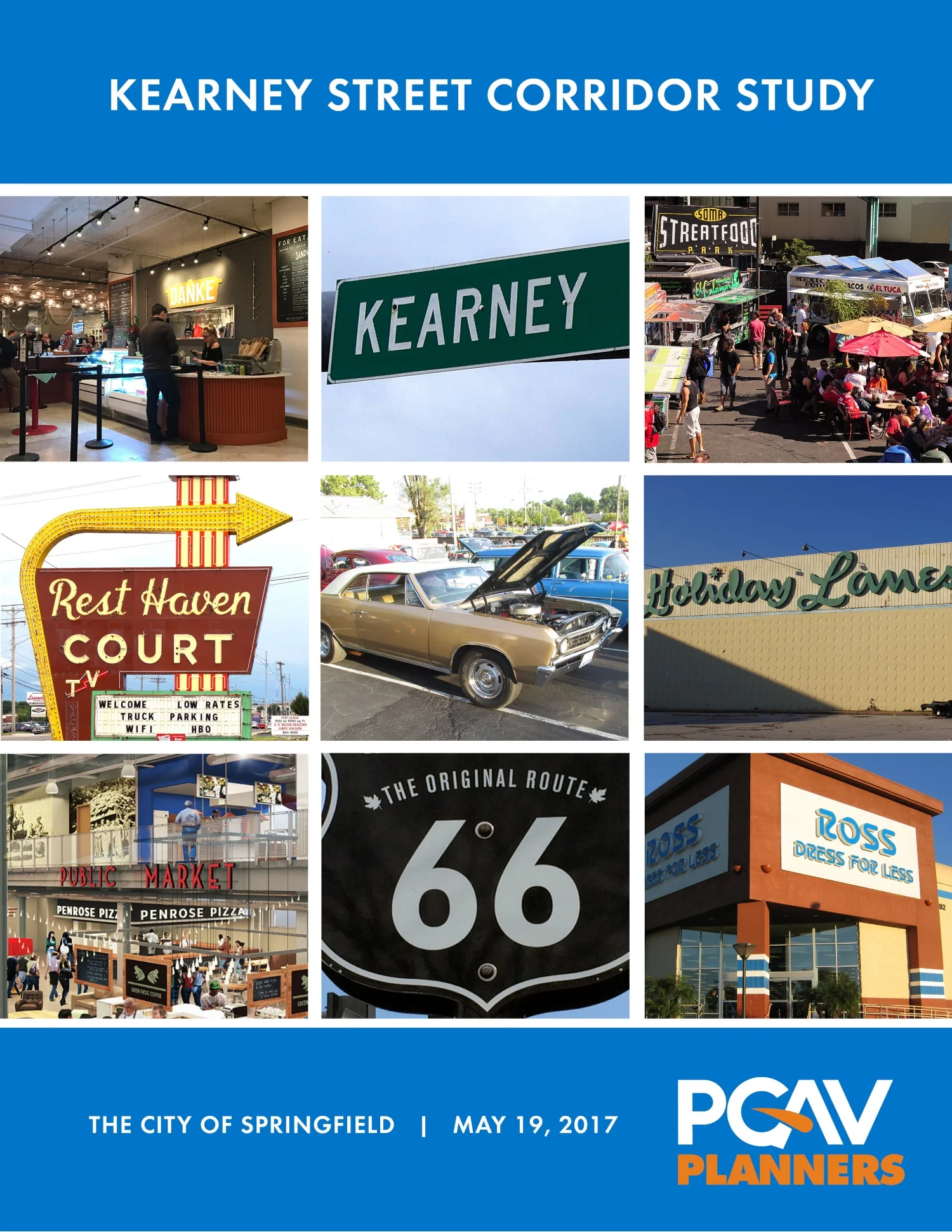 The City is using the Kearney Street Corridor Study from PGAV to create a redevelopment plan for the former Route 66 bypass.