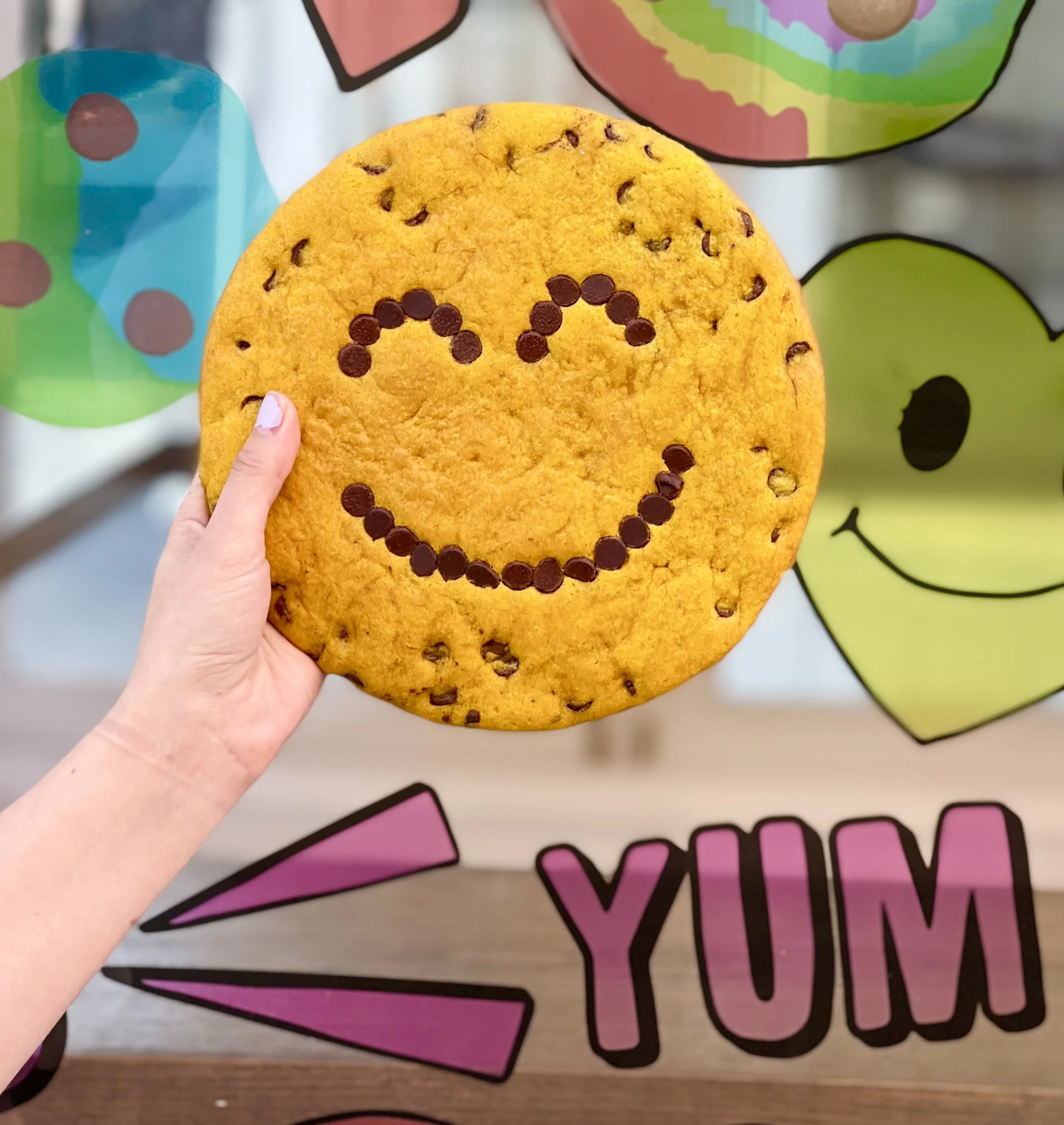 HAPPY EMOJI COOKIE CAKE — Baked In Color