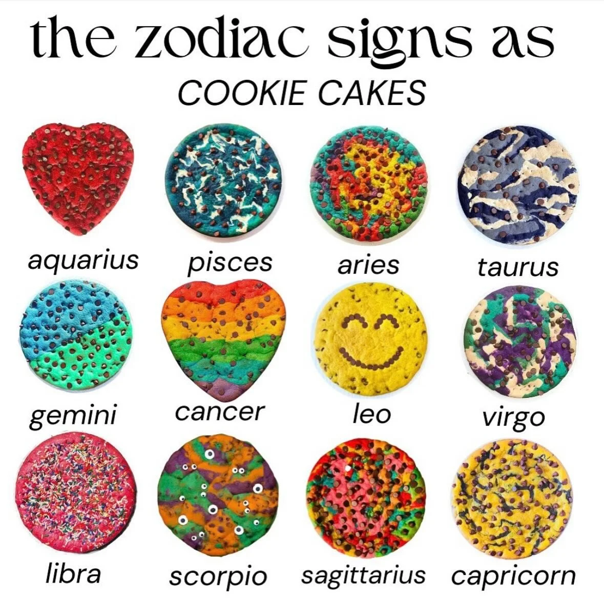 Holiday shopping&hellip; but make it PERSONAL✨
This year, gift by SIGN + COLOR + VIBE 🌈‼️
🚀 all of our cookie cakes ship nationwide @goldbelly 
😊 arrives ready to celebrate